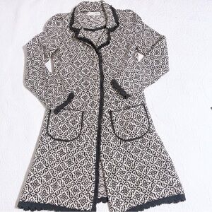 ODD MOLLY ANTHROPOLOGIE HAPPY TRIBE LONG CARDIGAN COTTON FRINGE TRIM S